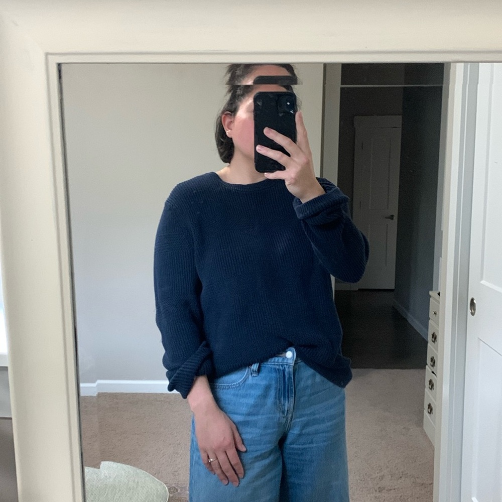 Navy Banana Republic Knit Sweatshirt